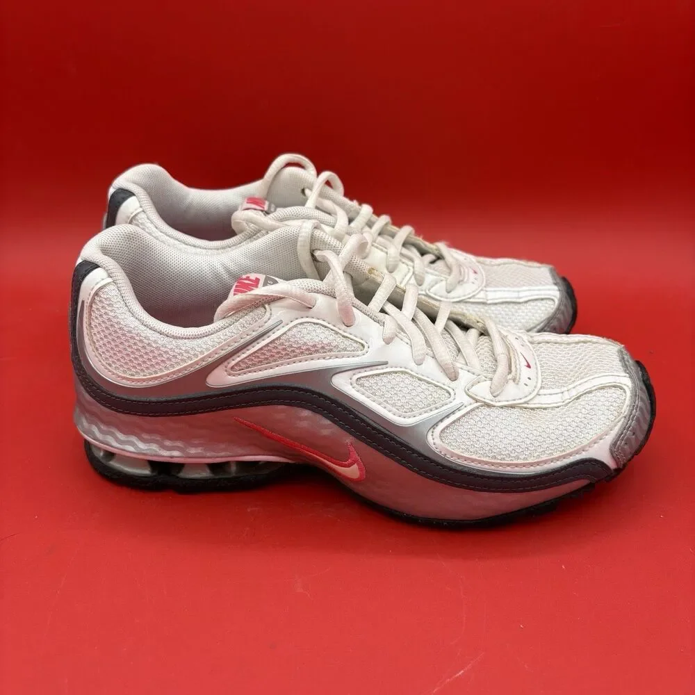 Nike Reax Run 5 Woman's Running Shoes White Silver Pink 407987-116 Size 7